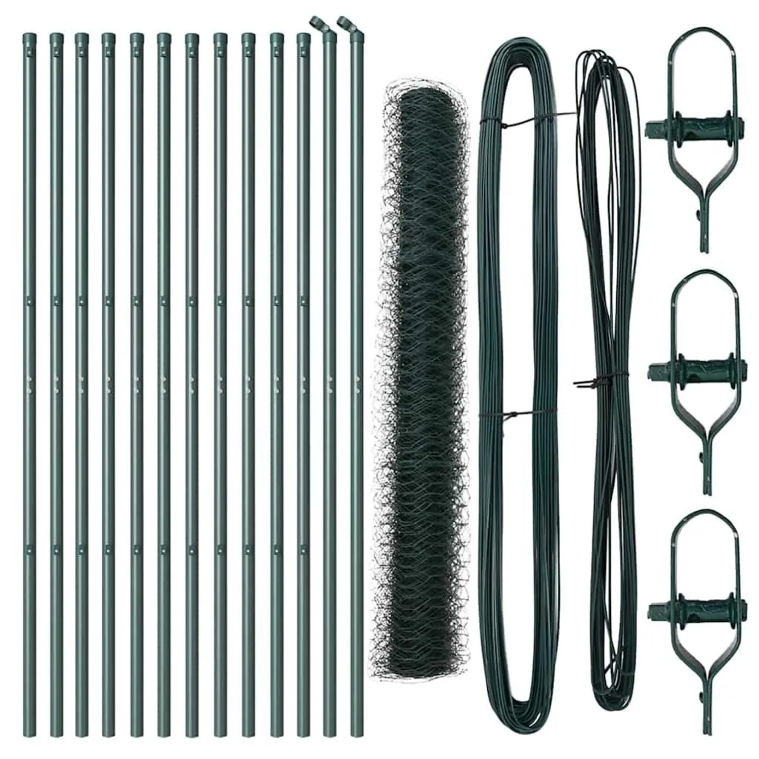 vidaXL Zaunpfosten Grün 25 x 1,2 m 36 mm Netz Stahl 3352678 günstig online kaufen