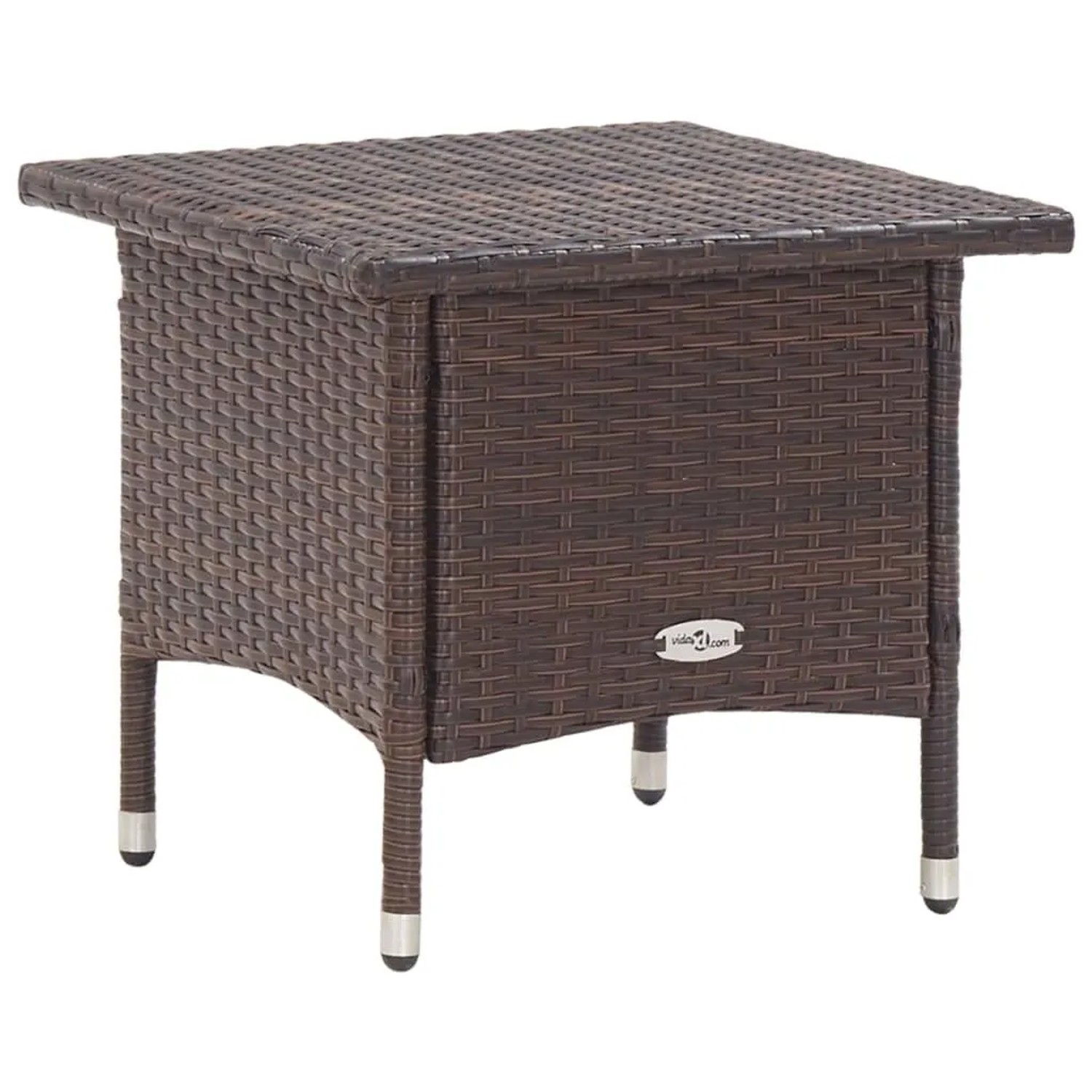 Furnicato Beistelltisch Braun 50x50x47 Cm Poly Rattan