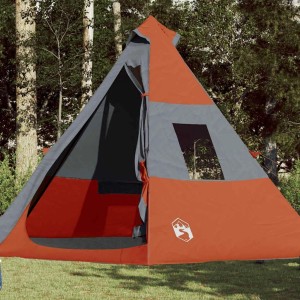 vidaXL Tipi-Campingzelt 7 Personen Orange Wasserdicht 94429