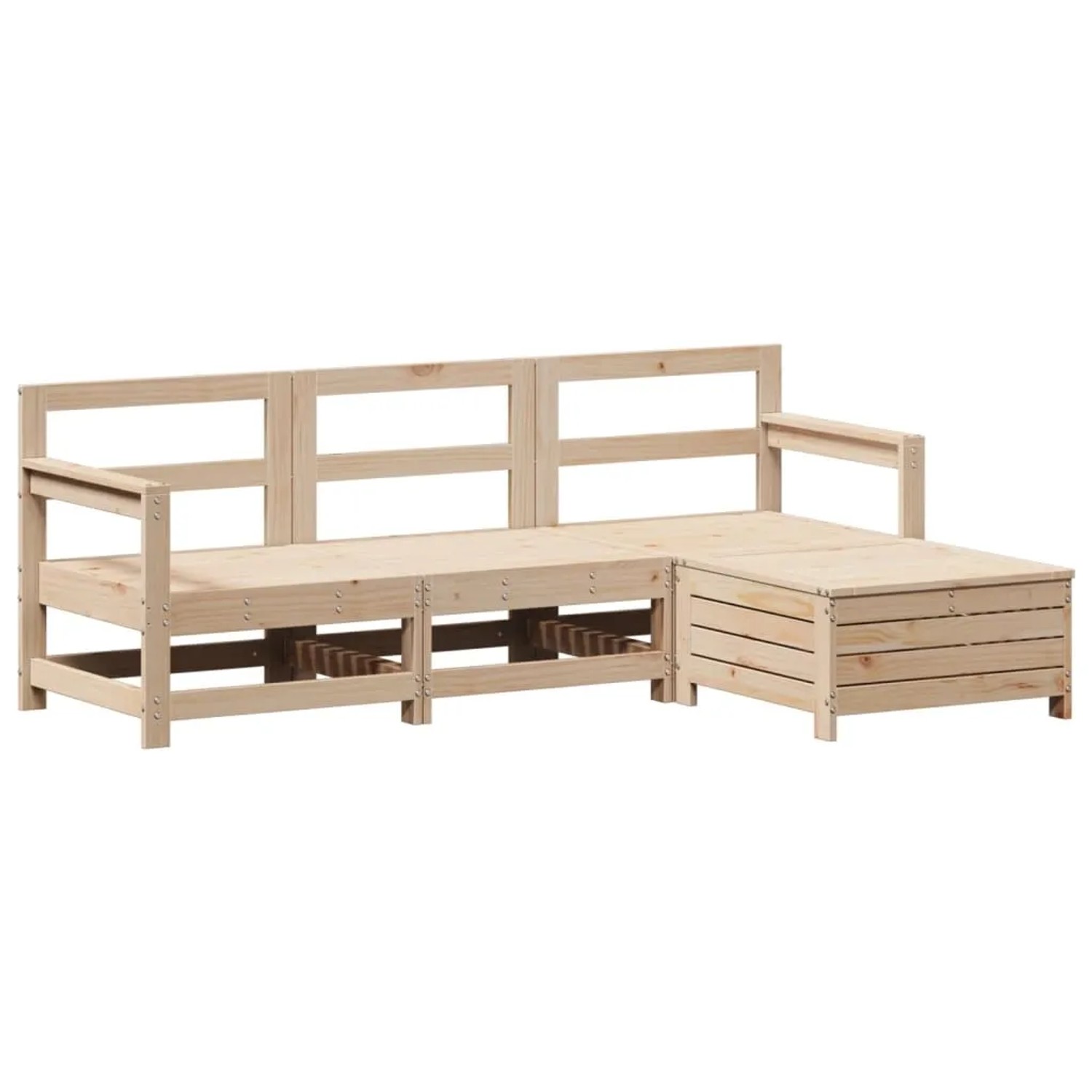 vidaXL 4-Tlg Garten-Sofagarnitur Massivholz Kiefer 3250800 günstig online kaufen