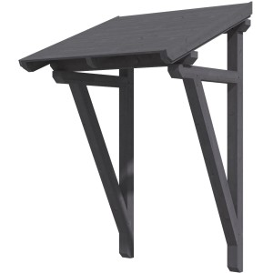 Skan Holz Vordach Potsdam 2, schiefergrau lasiert, 176x156 cm, aus Konstruktionsvollholz.