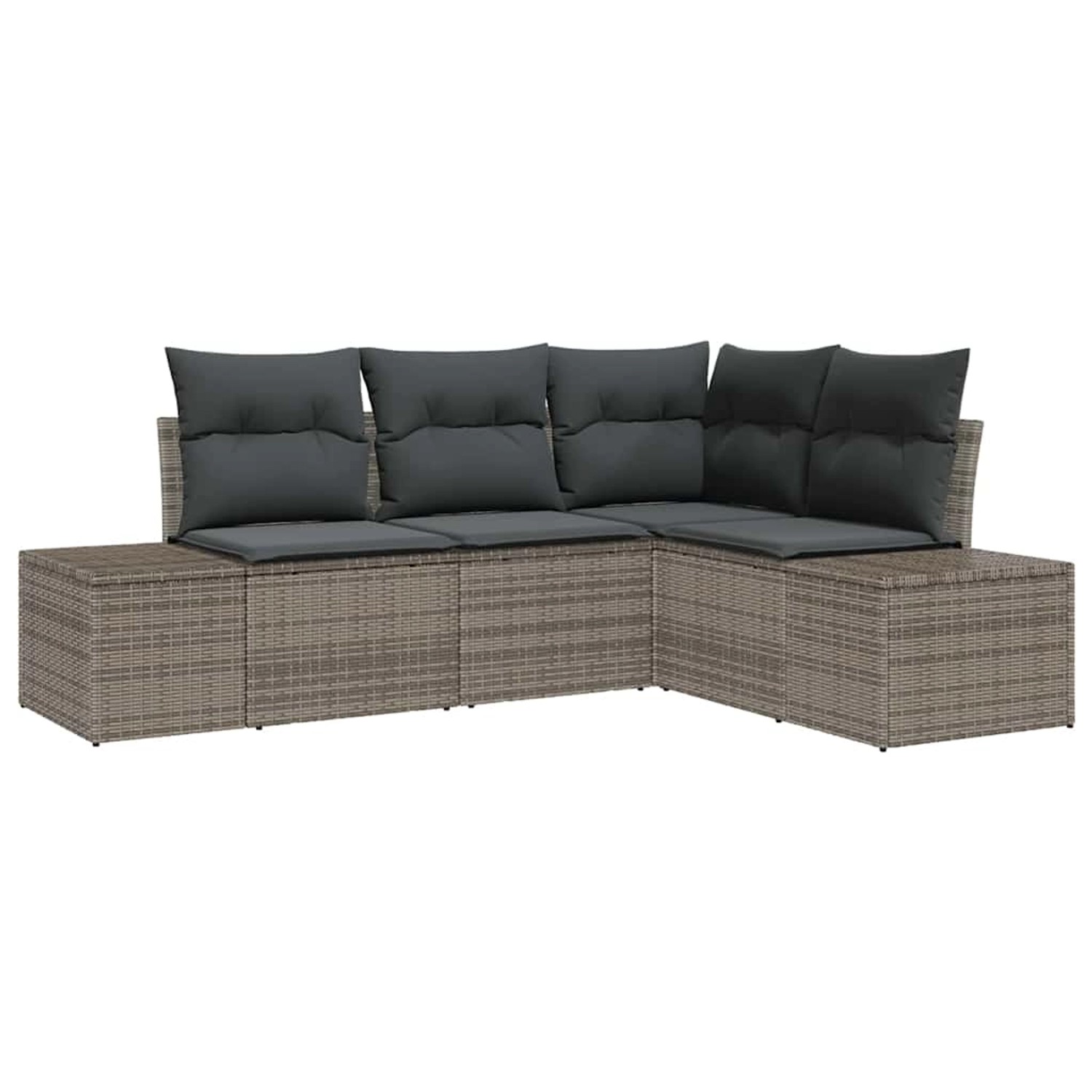 vidaXL Garten-Sofa-Set 4-Tlg Grau Poly Rattan 3347039 günstig online kaufen