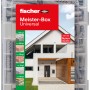 Fischer Meister-Box Universal, 110-teiliges Dübelset in transparenter Kunststoffbox.