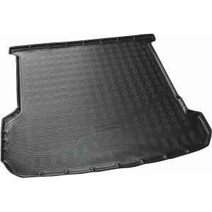 Schwarze Gummi Kofferraumwanne für Audi Q7 II (5 Sitze) ab 2015, passgenaues Autozubehör.