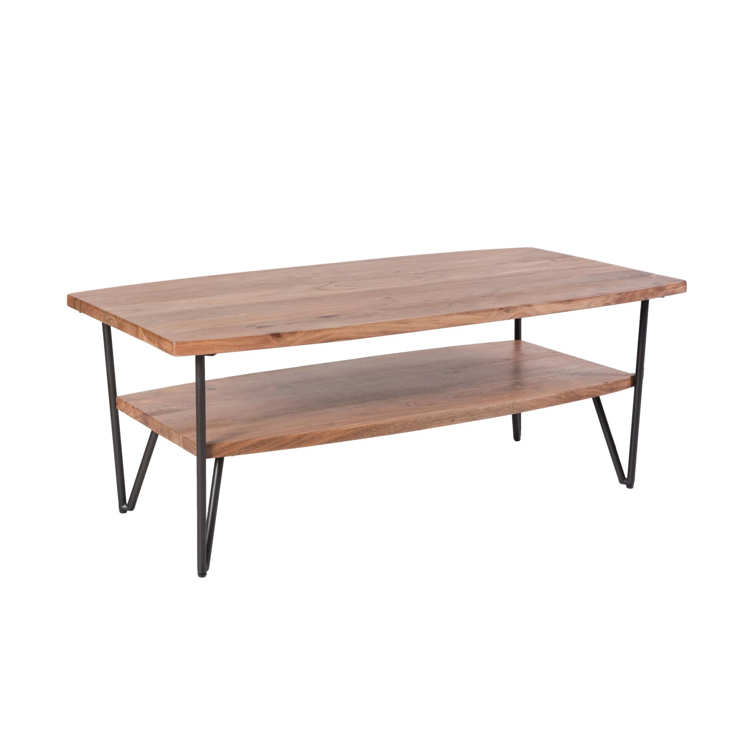 DELUKE Couchtisch AXEL Akazie Braun 45x60x110cm Sofatisch Wohnzimmertisch