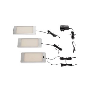 Lindby 3er Set LED Unterschrankleuchten Unterbauleuchte Svela 9934015 Dimmbar Modern in Alu 3-flammig Küchenleuchte
