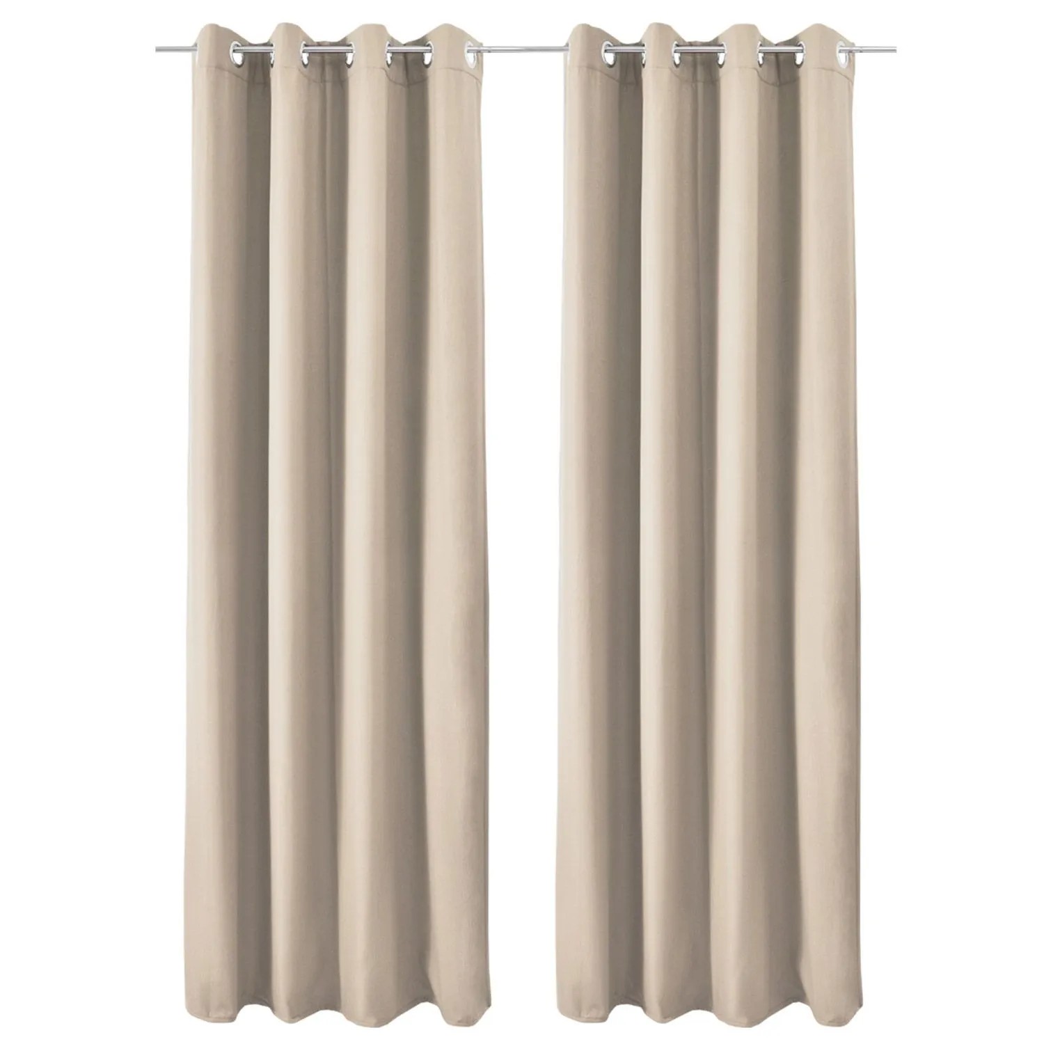 Beautissu Amelie TO Vorhang mit Öse 140x245cm Creme 2tlg