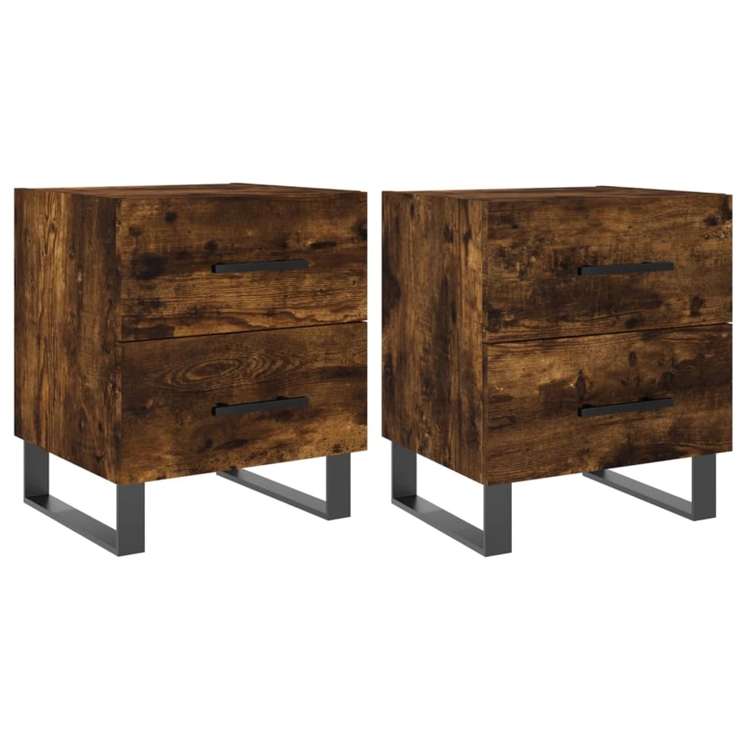 vidaXL Nachttische 2 Stk Räuchereiche 40x35x47,5 cm Holzwerkstoff Modell 9 günstig online kaufen