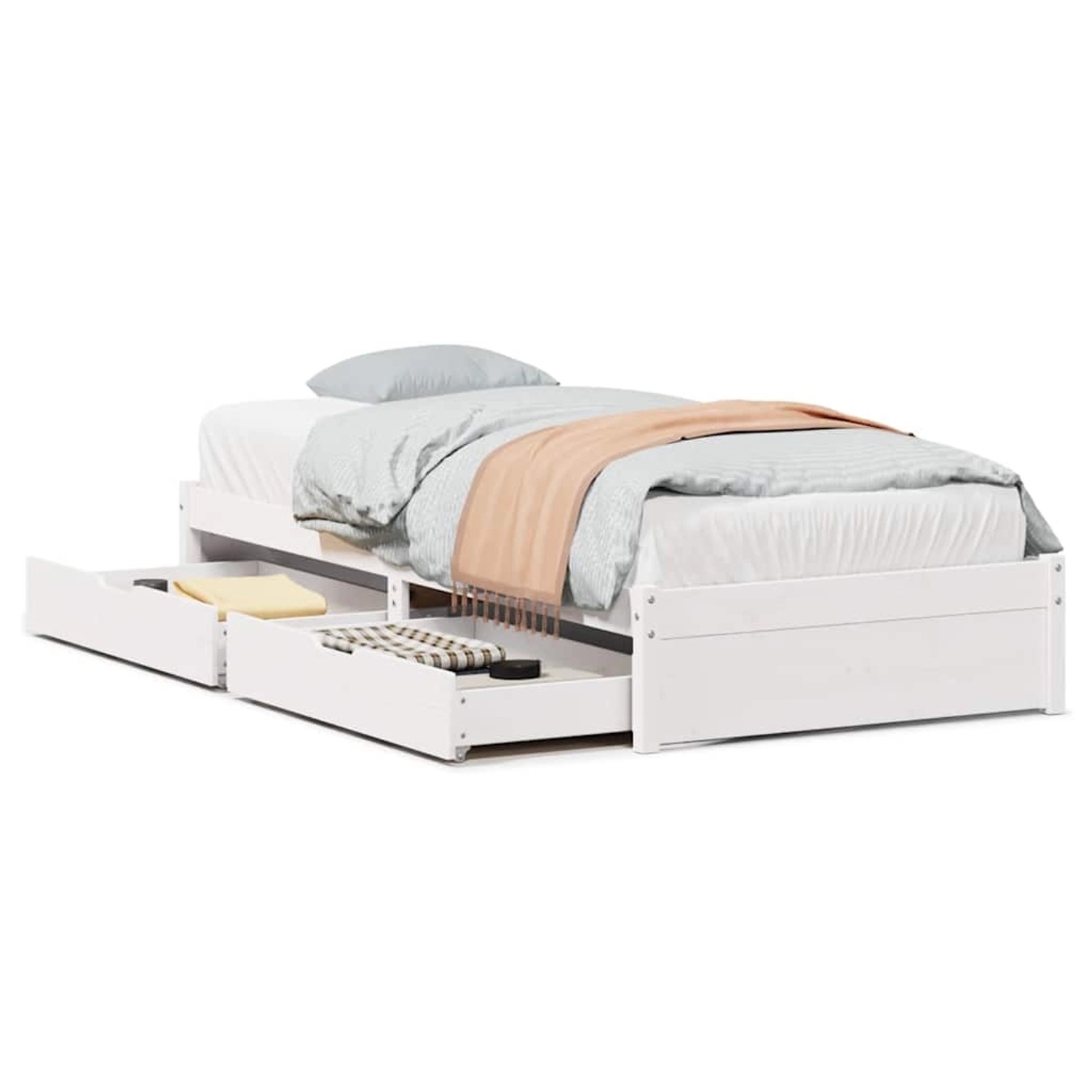 vidaXL Massivholzbett ohne Matratze Weiß 90x190 cm Kiefernholz 3301649 günstig online kaufen
