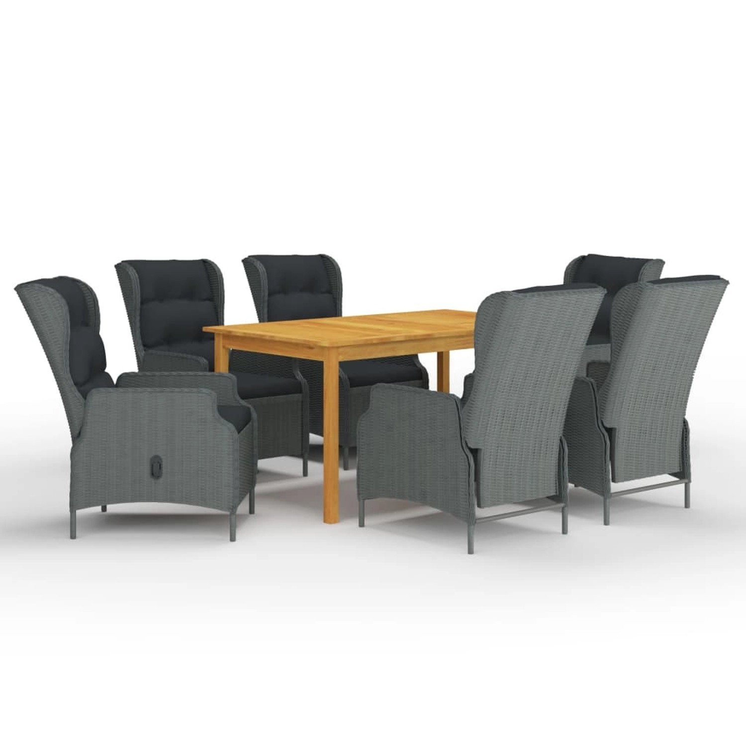 vidaXL 7-Tlg Garten-Essgruppe Hellgrau 3067842