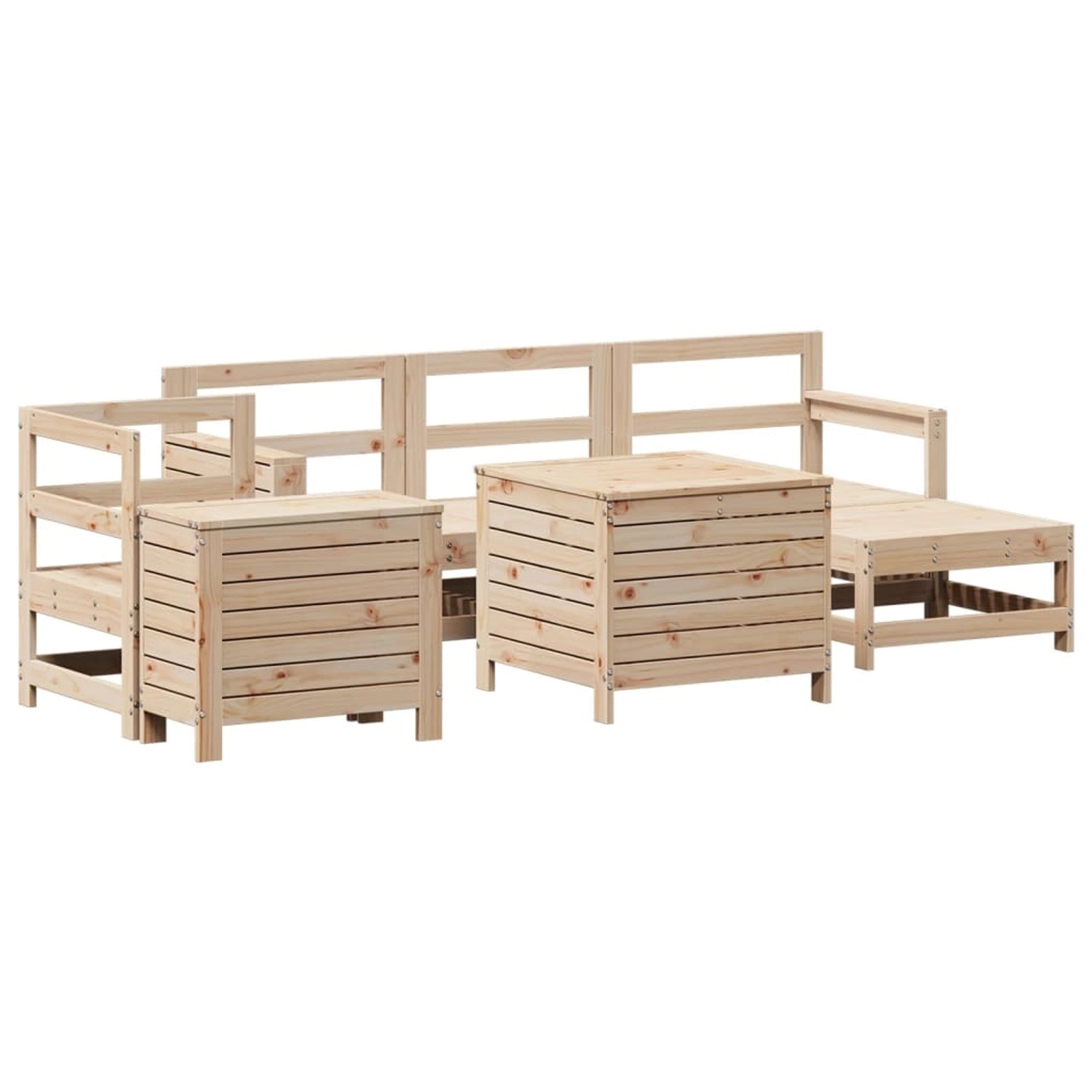 vidaXL 7-Tlg Garten-Sofagarnitur Massivholz Kiefer 3250540 günstig online kaufen