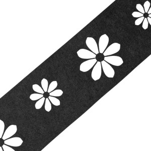 zaunzu Sichtschutz Vlies Sonnenblume, schwarzgrauer Einzelstreifen für Doppelstabmattenzaun.