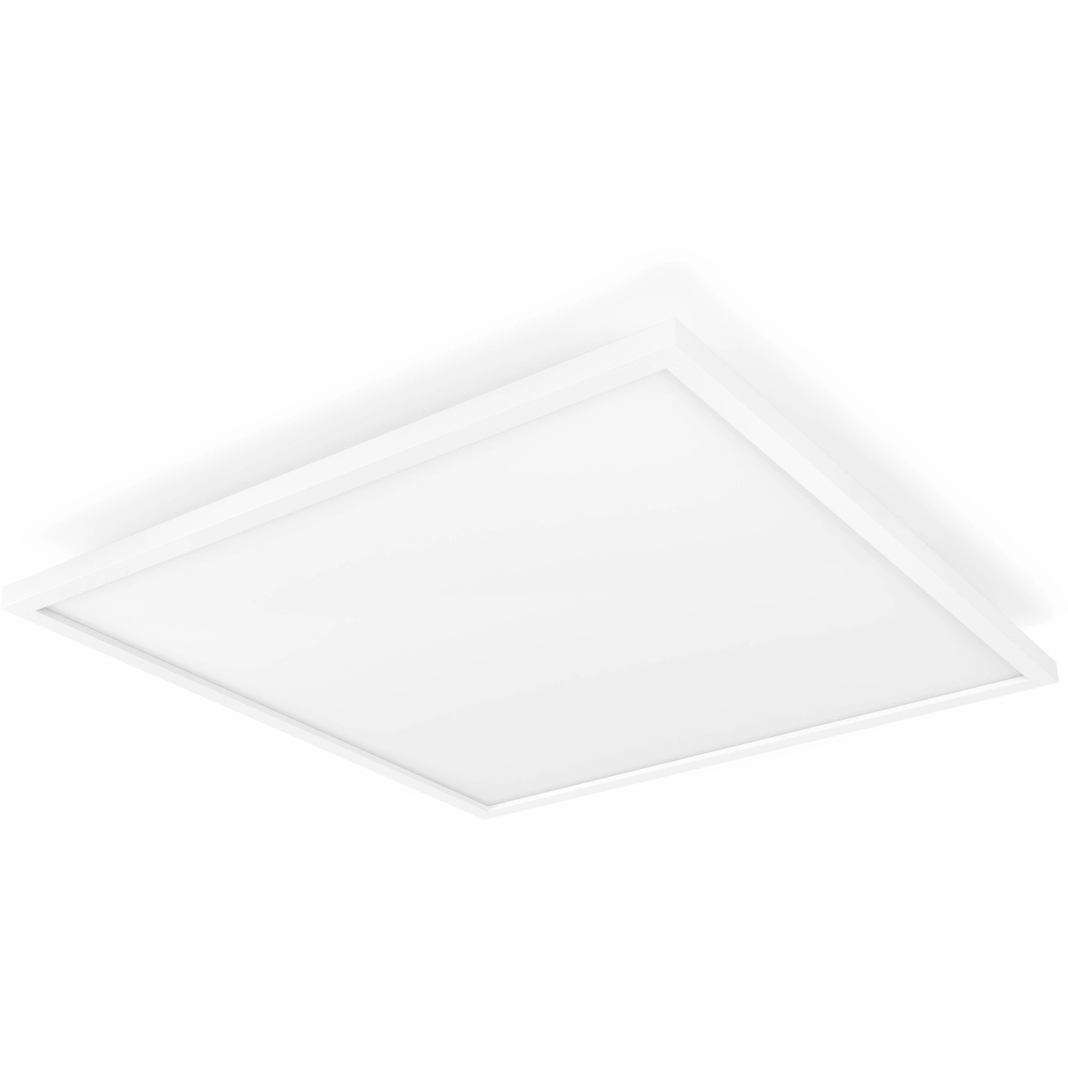 Eckige, weiße Philips Hue LED Deckenleuchte Aurelle, 30x30 cm. Moderne, smarte Innenraumbeleuchtung.