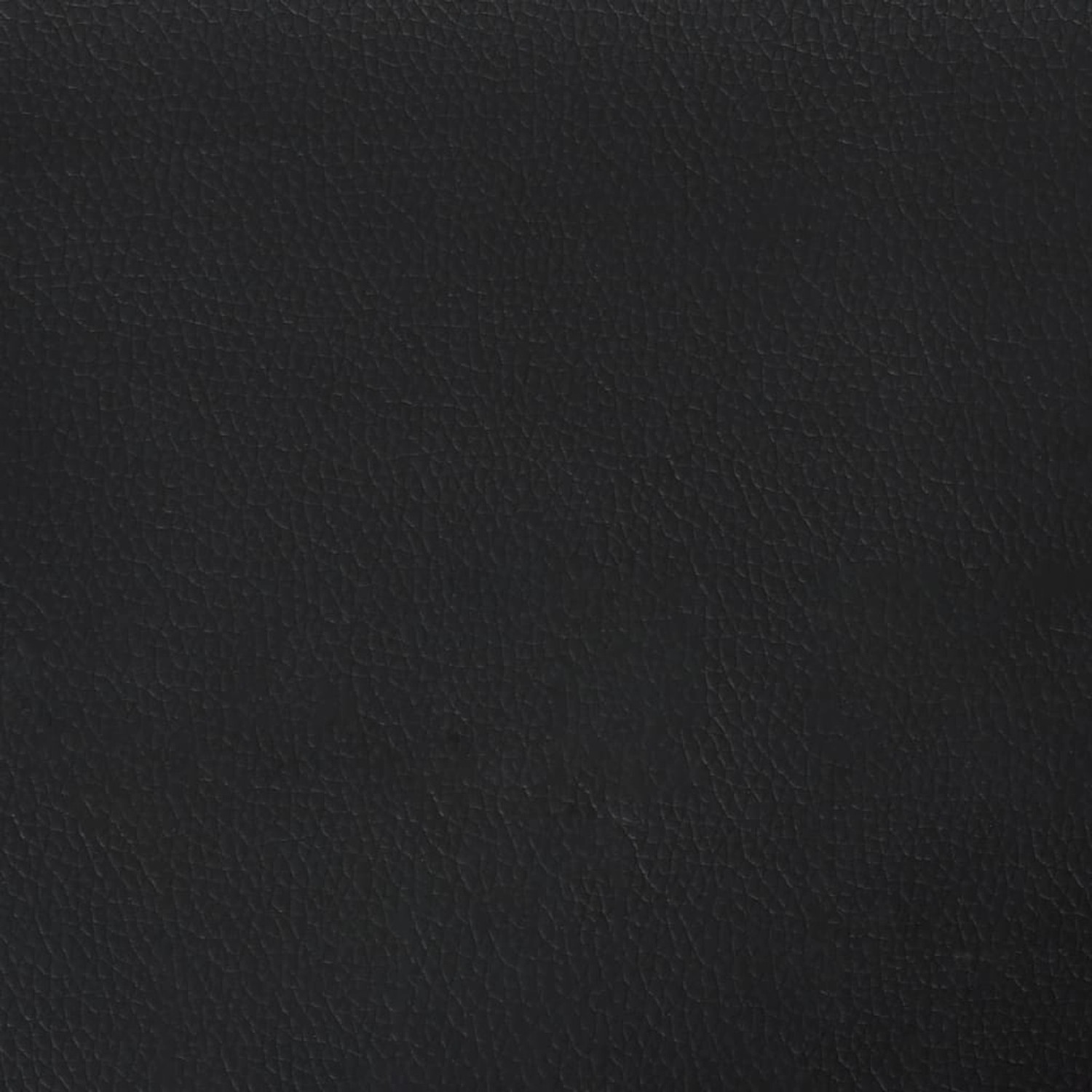 Detailaufnahme: Schwarzes Kunstleder-Bettgestell, 140x190 cm.