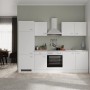 Weiße Flex-Well Classic Küchenzeile Wito 270 cm mit E-Geräten und Spüle.