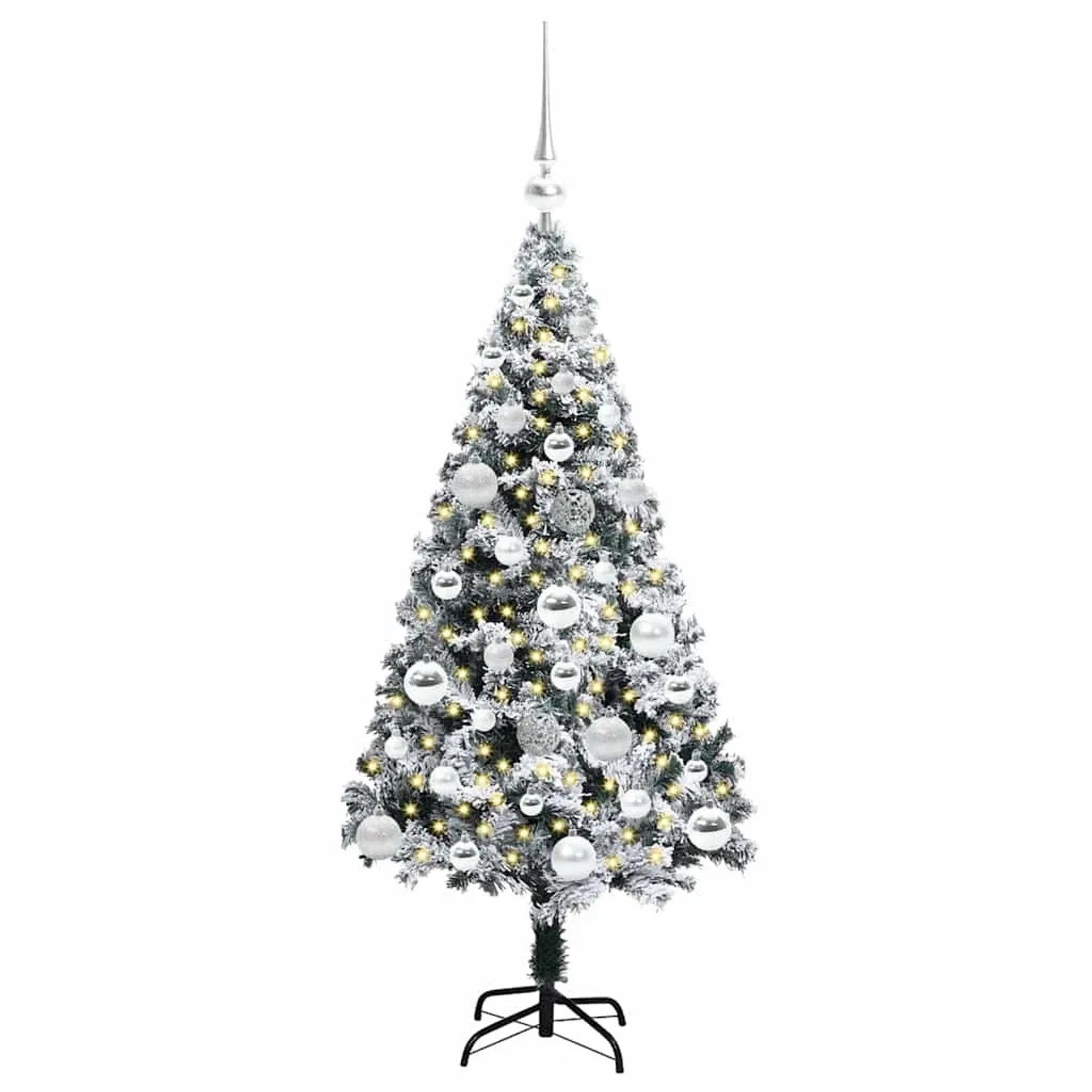 vidaXL Künstlicher Weihnachtsbaum mit 150 LEDs mit Ständer Grün 120 cm 3396945