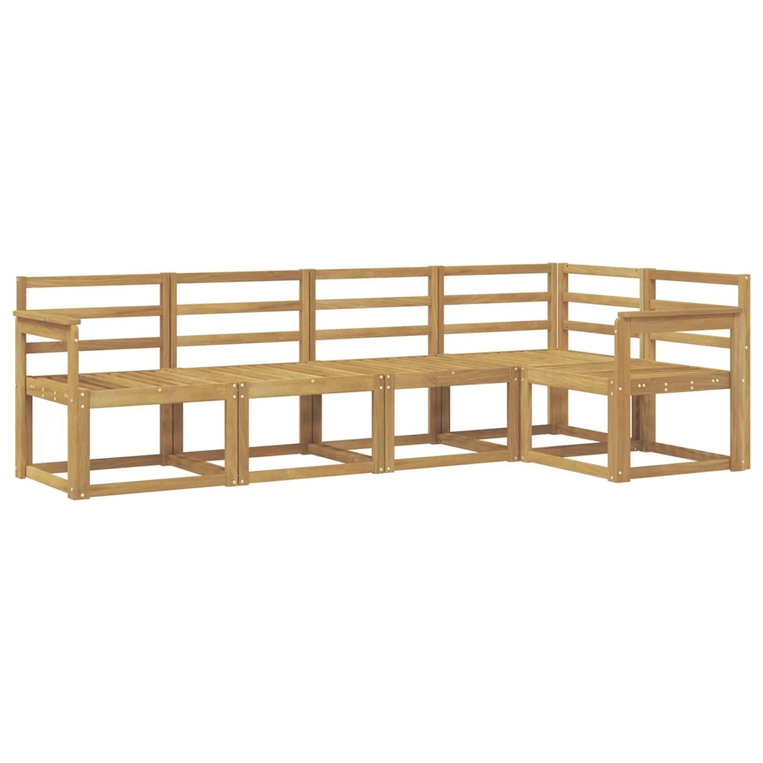 vidaXL Outdoor-Sofagarnitur 5-Tlg Weiß Massivholz Akazie 3387618