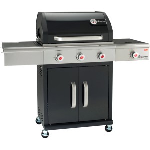 Landmann Gasgrill Triton PTS 3.1 Saphire Black mit 3 Brennern und Seitenbrenner.