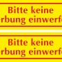 Gelbe Aufkleber "Bitte keine Werbung einwerfen" im 2er-Set, Schilder für Briefkasten.