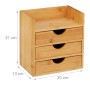 Relaxdays Schreibtischorganizer Bambus Natur mit 3 Schubladen 21 cm x 20 cm x 13 cm 1,3 kg_4