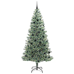 vidaXL Künstlicher Weihnachtsbaum Beschneit mit LED Licht 240 cm 3396834