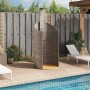 vidaXL Gartendusche Grau 100x100x241,5 cm Poly Rattan Akazienholz 368213_3