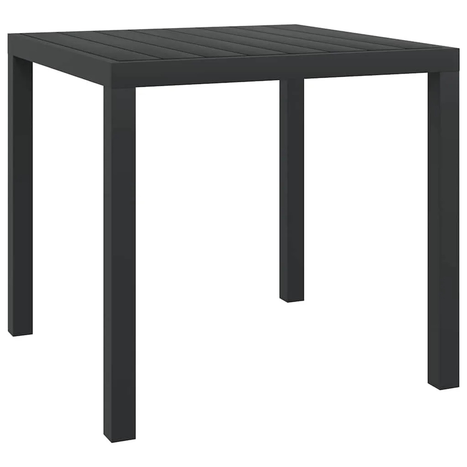 Furnicato Gartentisch Schwarz 80x80x74 Cm Aluminium Und Wpc