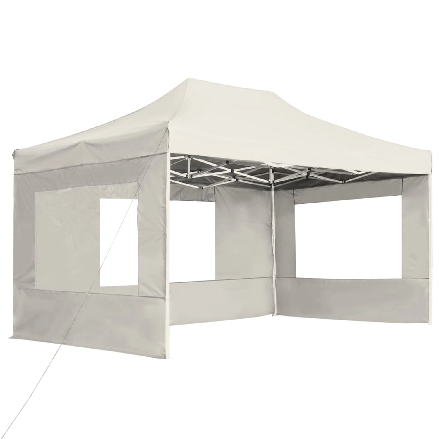 vidaXL Profi-Partyzelt Faltbar mit Wänden Aluminium 4,5x3 m Creme