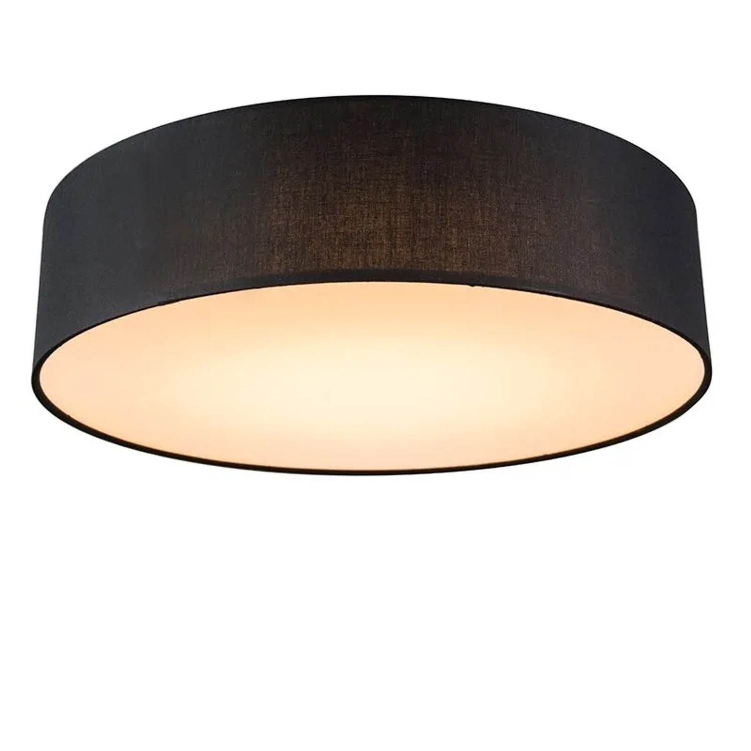 QAZQA Deckenleuchte Schwarz 40 cm inkl  LED Drum LED