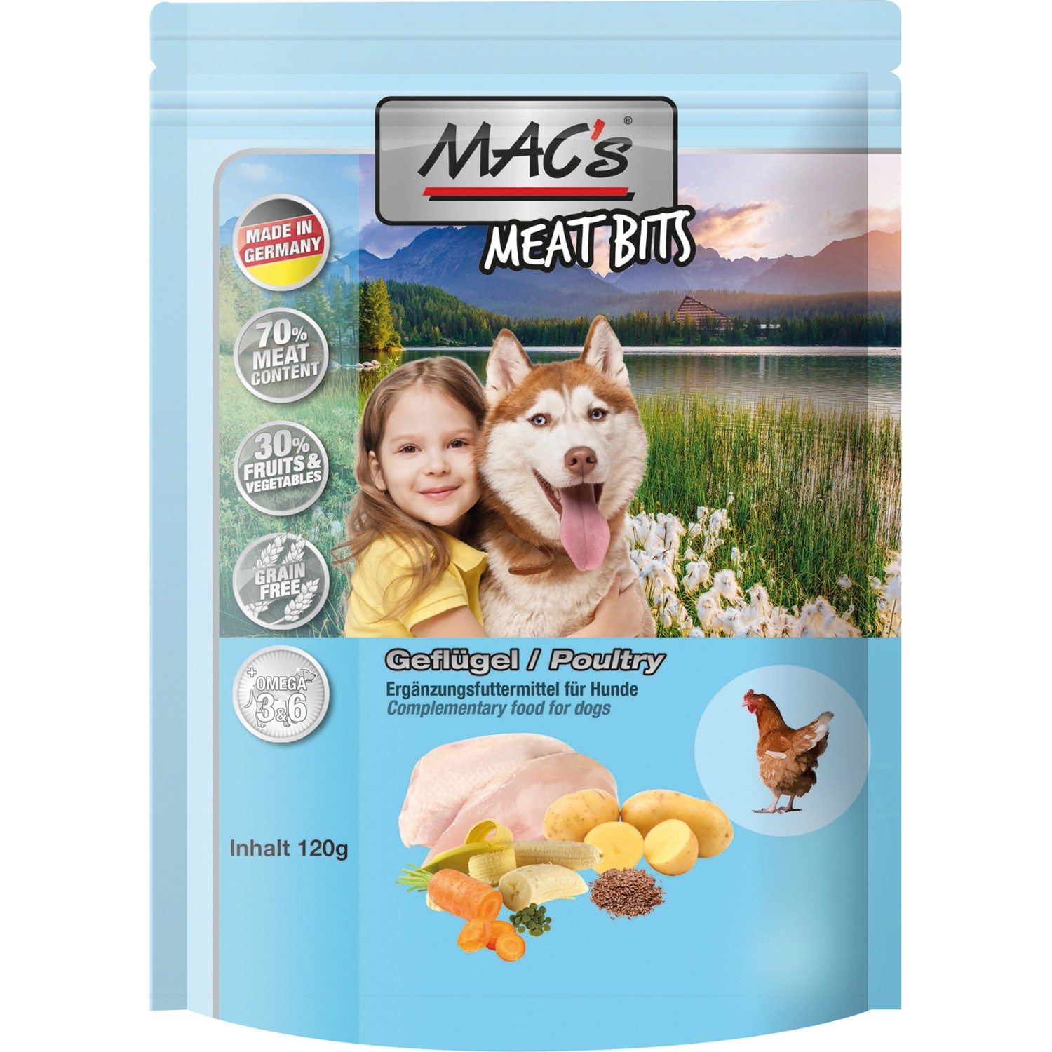 Mac's Hunde-Belohnungssnacks Meat Bits Geflügel 120 g