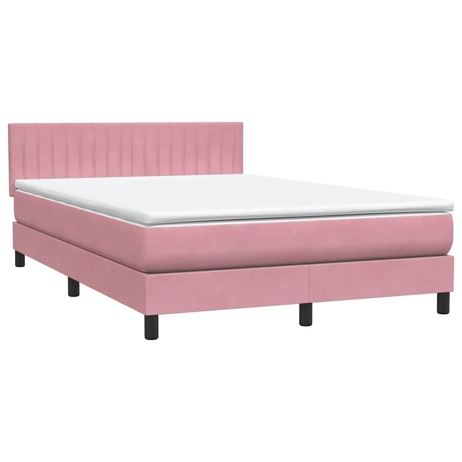 vidaXL Boxspringbett mit Matratze Rosa 160x210 cm Samt 3316412 günstig online kaufen