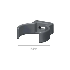 Inefa Rohrschellen Clip DN 75 aus anthrazitfarbenem PVC für Fallrohr-Wandmontage.