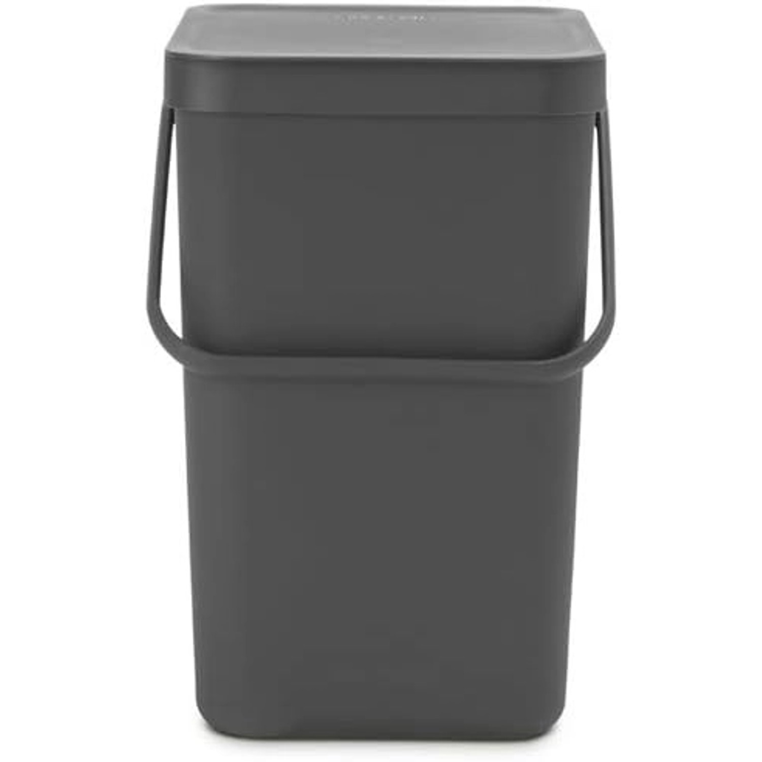 Dunkelgrauer PROREGAL Abfallsammler mit Deckel, 25 Liter, aus Kunststoff.
