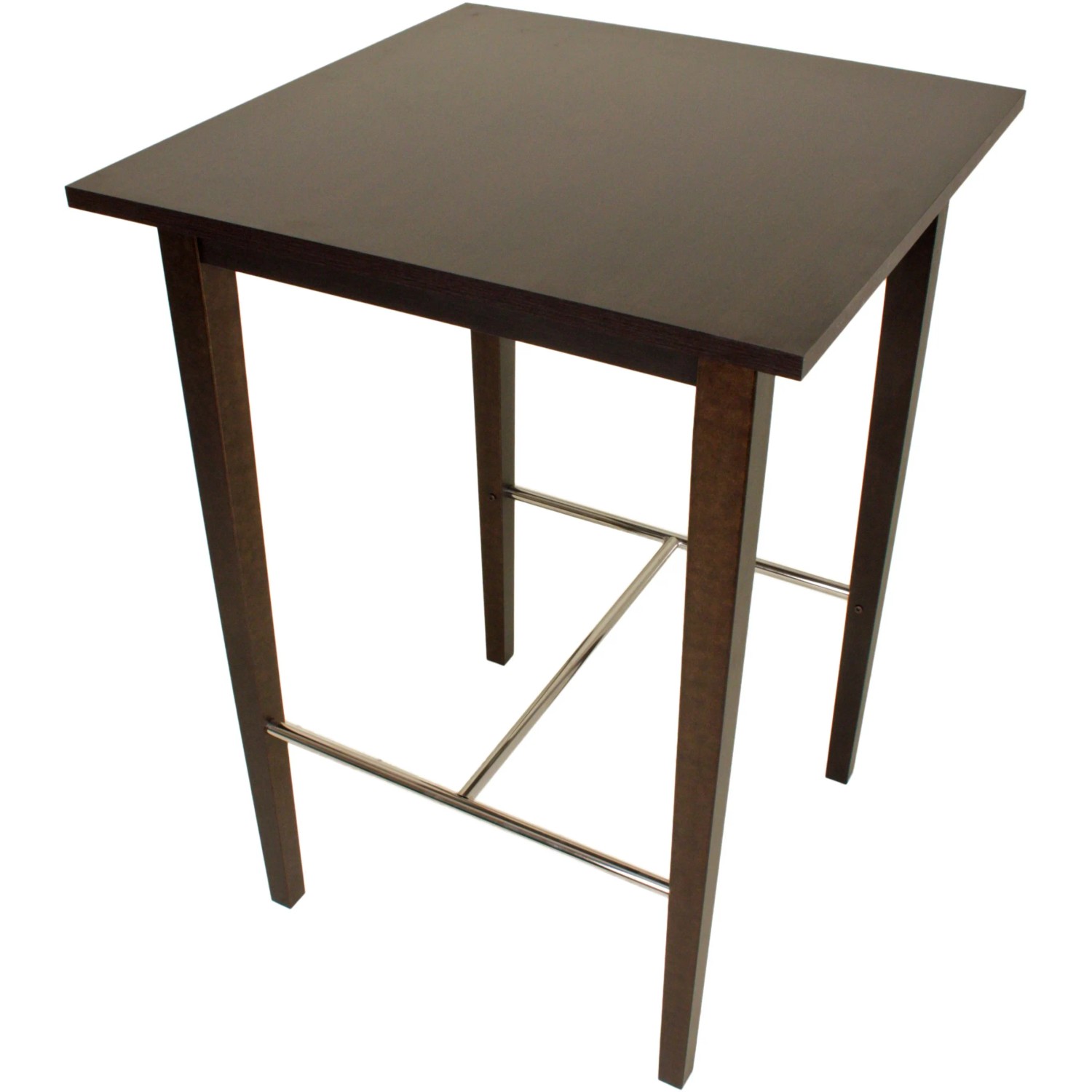 DELUKE Bartisch INGA, dunkelbraunes Holz, 105x74,5x74,5cm, Bistrotisch, Stehtisch, Bartheke