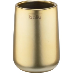 Goldfarbene baliv Seifenschale Retro Futures aus Keramik.