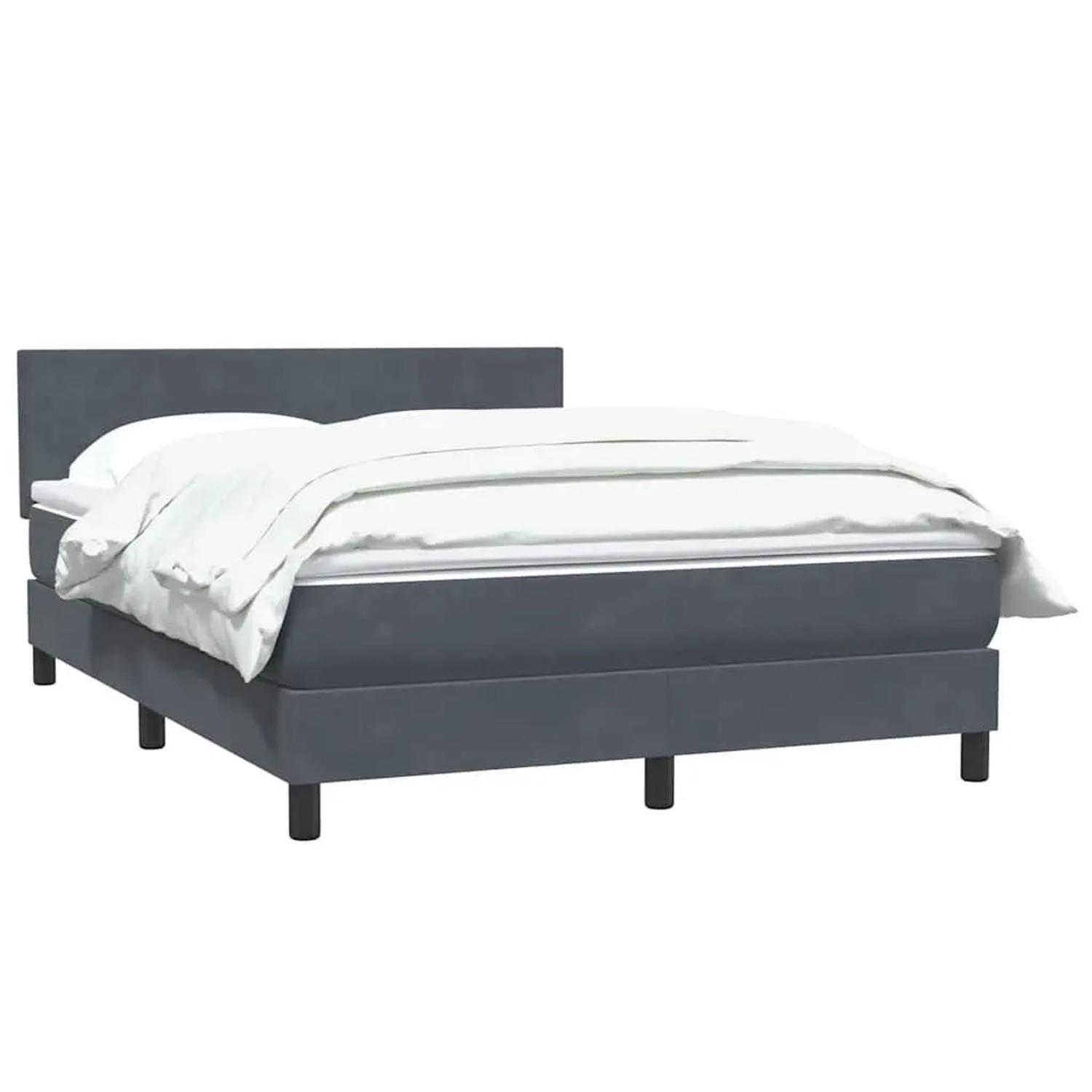 vidaXL Boxspringbett mit Matratze Dunkelgrau 140x220 cm Samt 3316066 günstig online kaufen