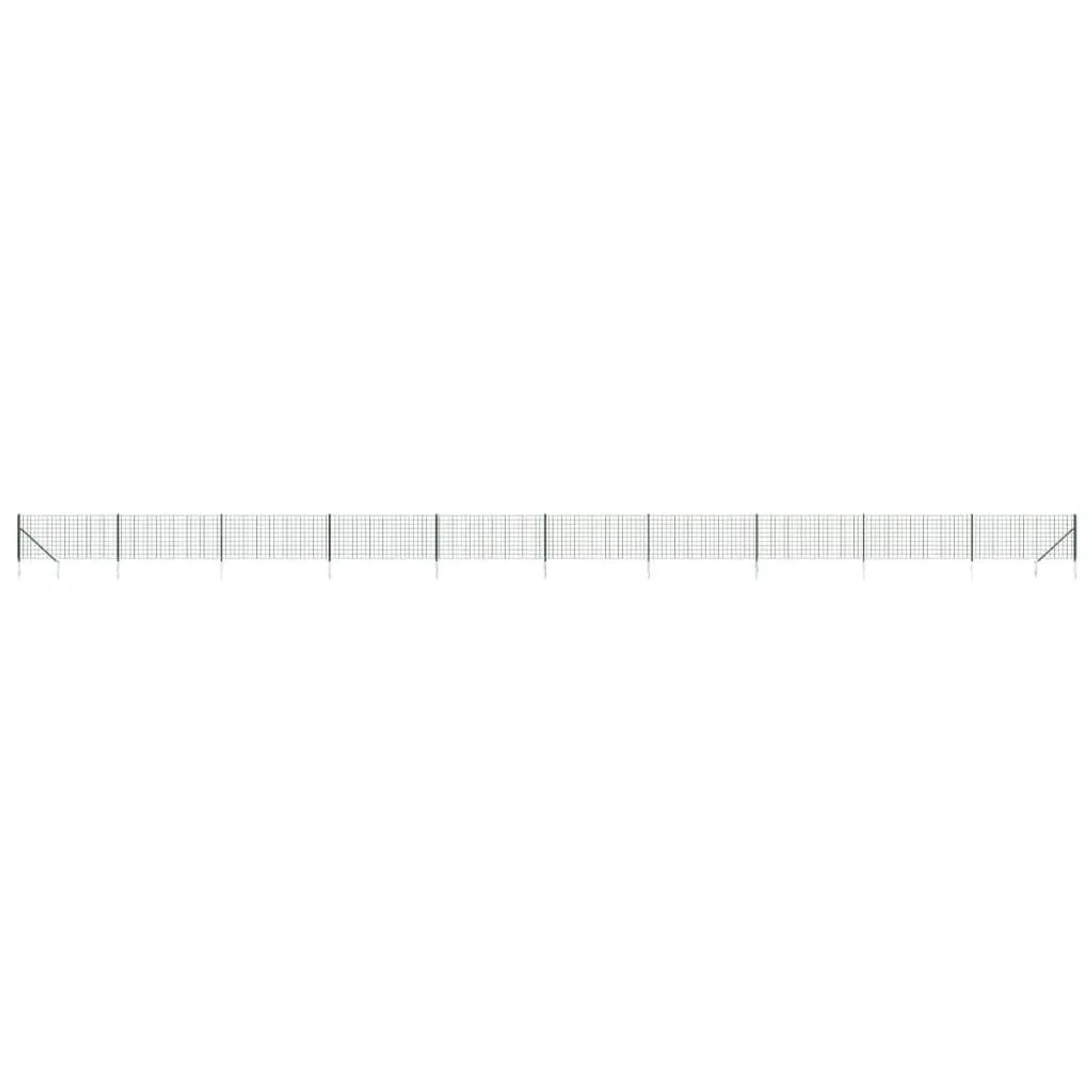 vidaXL Maschendrahtzaun mit Bodenhülsen Grün 1x25 m 154137