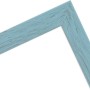 Blauer Bilderrahmen aus Massivholz im Landhausstil, 20x30 cm, Detailansicht.
