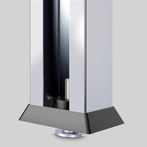 Schulte Profi-Variotec Füße, 2er-Set, schwarz, für Regalböden, höhenverstellbar.