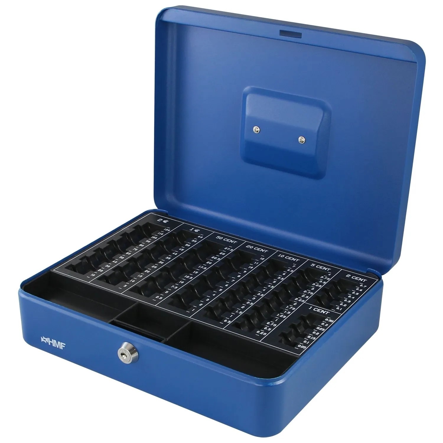 HMF 108-05 Geldkassette Münzzählbrett 30 x 24 x 9 cm Blau