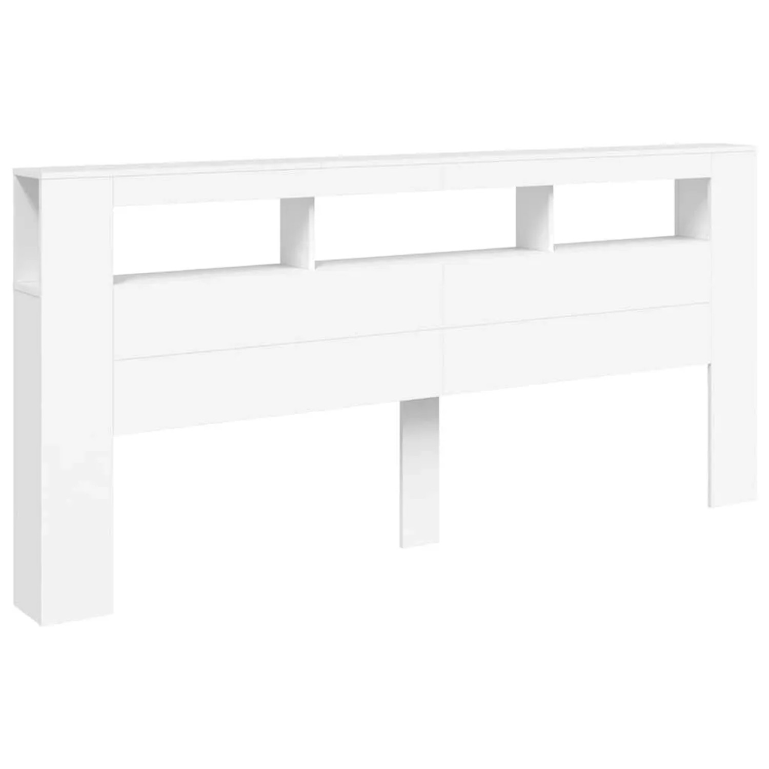 vidaXL LED-Kopfteil Weiß 220x18,5x103,5 cm Holzwerkstoff 837372