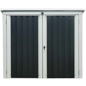 Home Deluxe Mülltonnenbox Basura für 2 Tonnen, abschließbar, aus verzinktem Stahl.