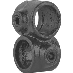 Kreuzstück, vorgesetzt, 90°, schwarz matt, für Stahlrohr Ø 2,7 cm. Möbelbau.