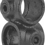 Kreuzstück, vorgesetzt, 90°, schwarz matt, für Stahlrohr Ø 2,7 cm. Möbelbau.