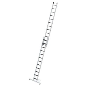 MUNK Stufen-Seilzugleiter mit Traverse und 2x12 Stufen, aus Aluminium.