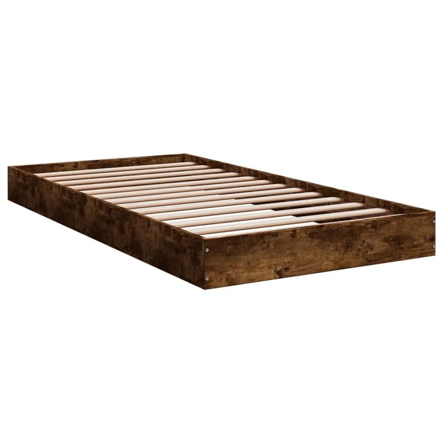vidaXL Bettgestell ohne Matratze Räuchereiche 100x200 cm Holzwerkstoff 8420 günstig online kaufen