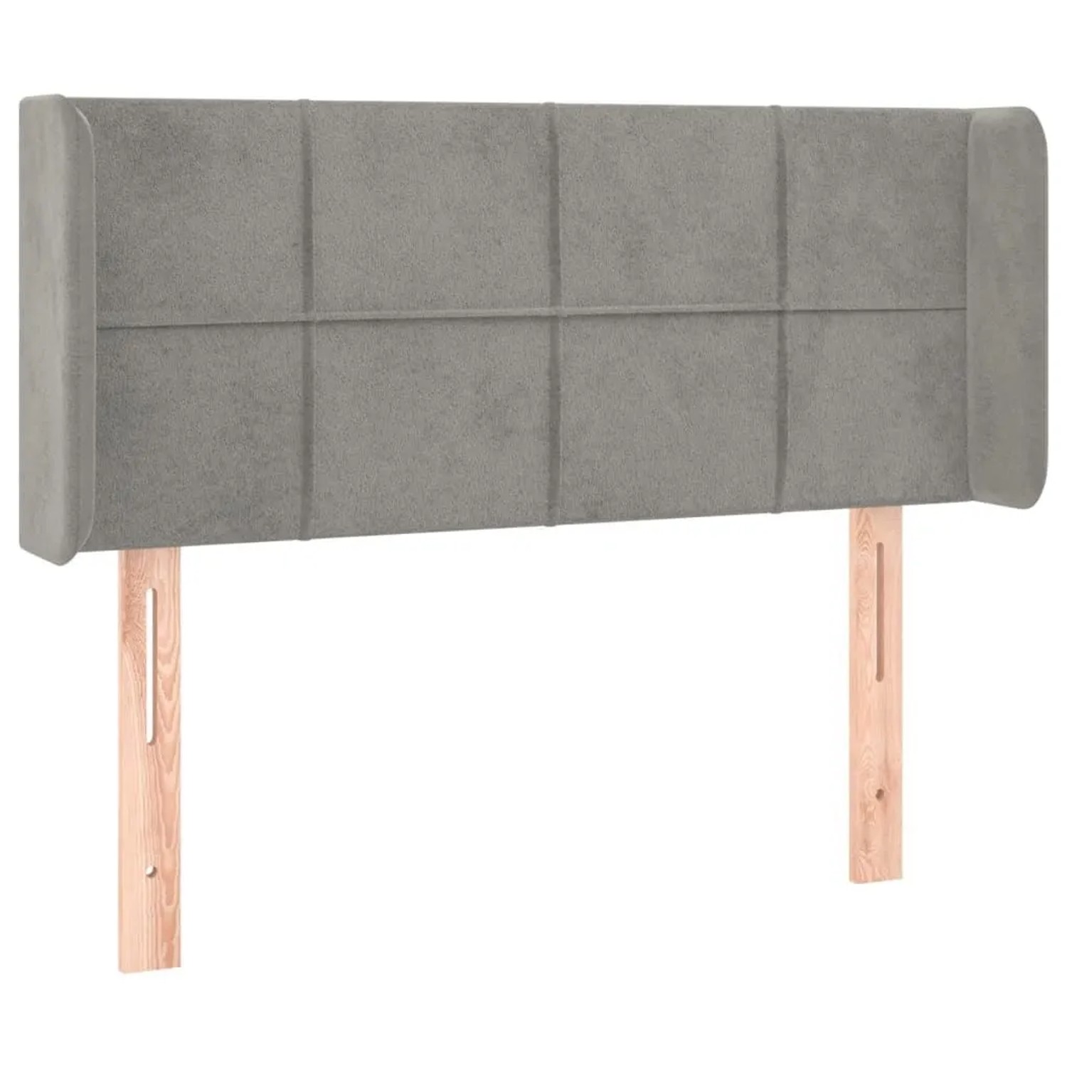 vidaXL Kopfteil mit Ohren Hellgrau 103x16x78/88 cm Samt 3118810