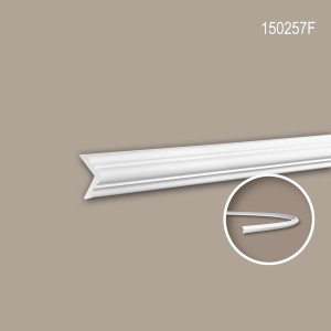 Flexible, weiße PROFHOME Eckleiste 150257F aus Polyurethan, 200 cm lang.