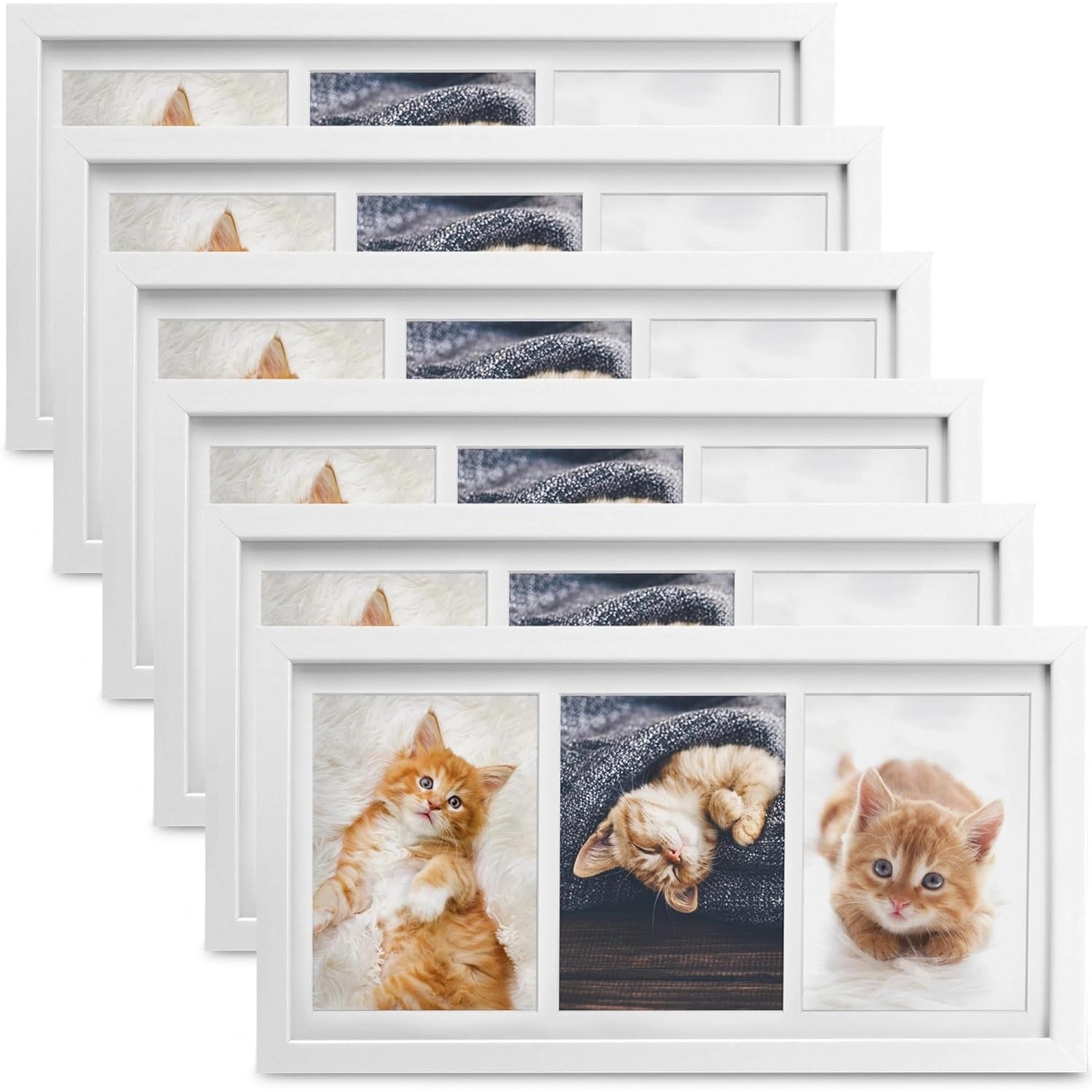 Bomoe Galeria Bilderrahmen 3 Bilder 10x15cm Weiß 6tlg günstig online kaufen