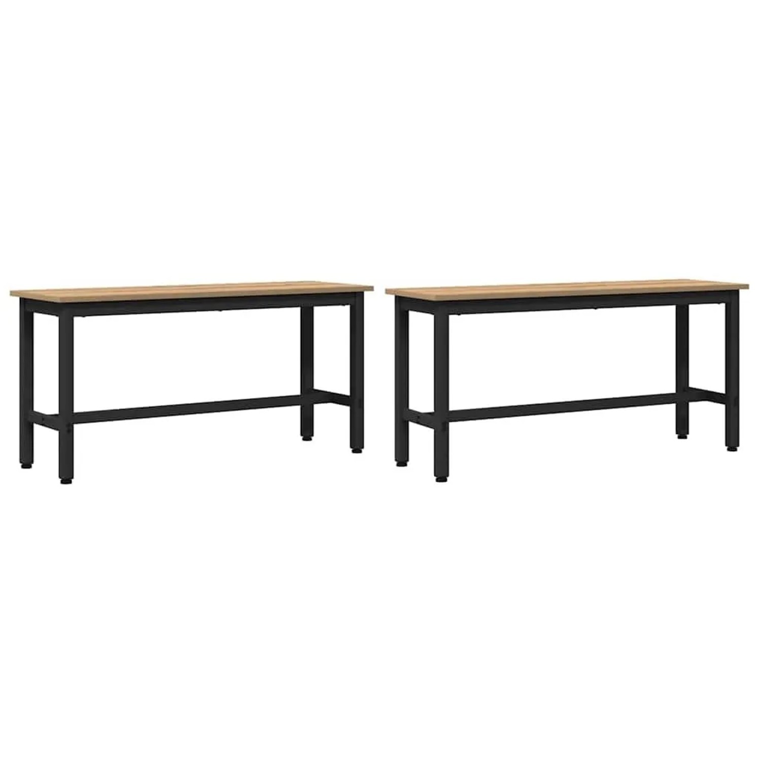 vidaXL Esstischbank 2 Stk Artisan-Eiche 100 x 32,5 x 48,5 cm 873761